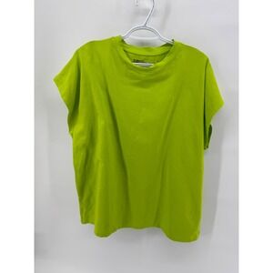 Sports Illustrated Neon Green Crew Neck T Shirt Top Size L Athleisure Athletic